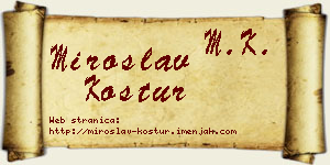 Miroslav Kostur vizit kartica